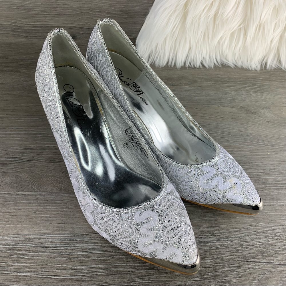 Wild Rose Oasis Metallic Dress Pump Shoes